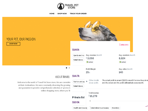 Travel pet store travel pet store